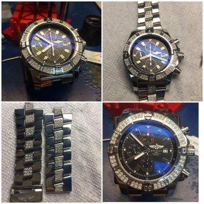 Инкрустация часов Breitling бриллиантами