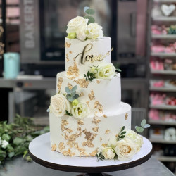 12.Свадебный торт с живыми цветами - торты на заказ. Аккуратная подача, быстрая доставка по центру Израиля. | Jera Bakery