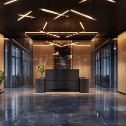 10.Дизайн зоны ресепшн в бизнес-центре - интерьер премиум-класса