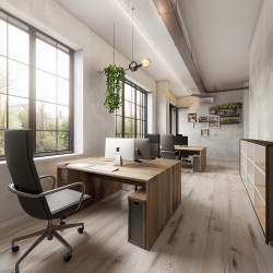 12.Интерьер современного офиса - минимализм, естественный свет 