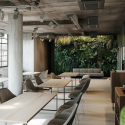 11.Современный дизайн офиса open space - экостиль, зелёные акценты