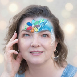 02.Аквагрим для взрослых с цветочным face art
