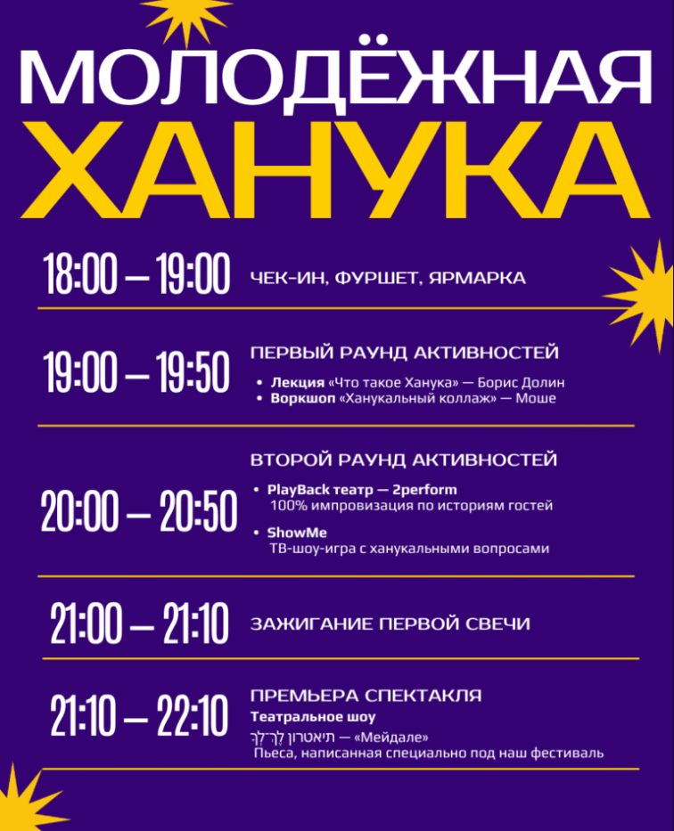 Фото Молодёжная Ханука в Центре Бегина – Афиша мероприятий Израиль
